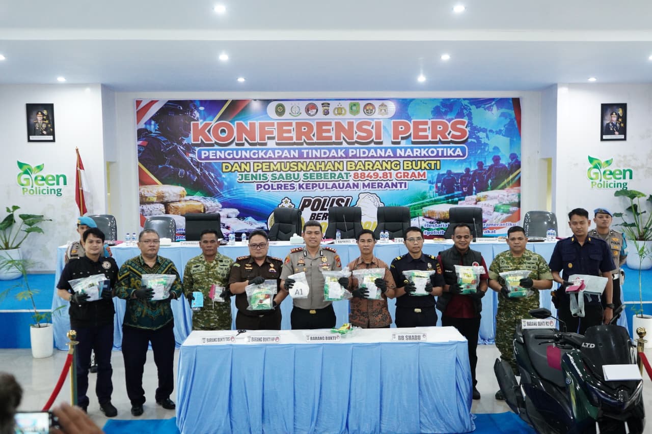Polres Meranti Bongkar Jaringan Narkoba Internasional, 9,3 Kg Sabu Disita dan Dimusnahkan