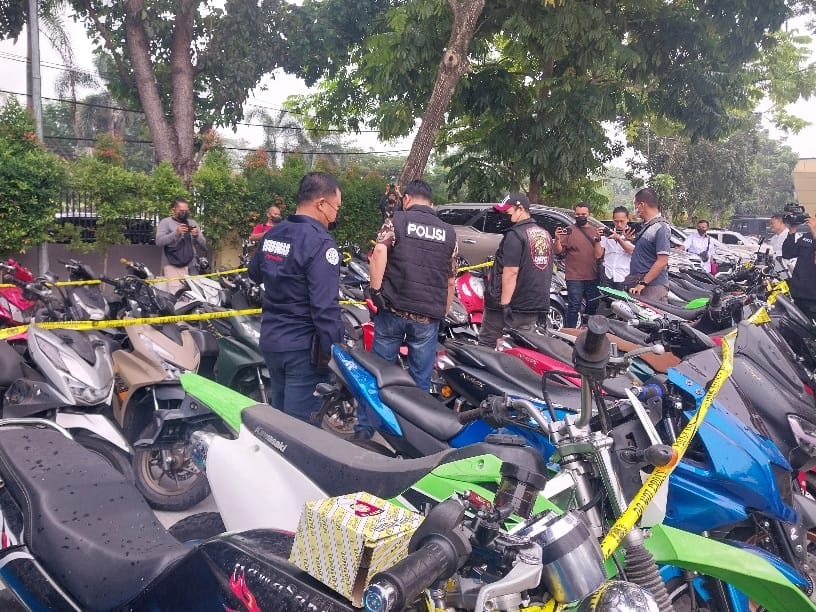 Curanmor Pekanbaru Dibongkar, 44 Motor Curian Diamankan Polisi