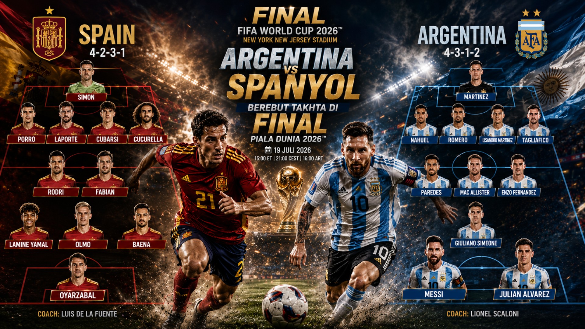Susunan Pemain yang Diprediksi Tampil pada Final Piala Dunia 2026