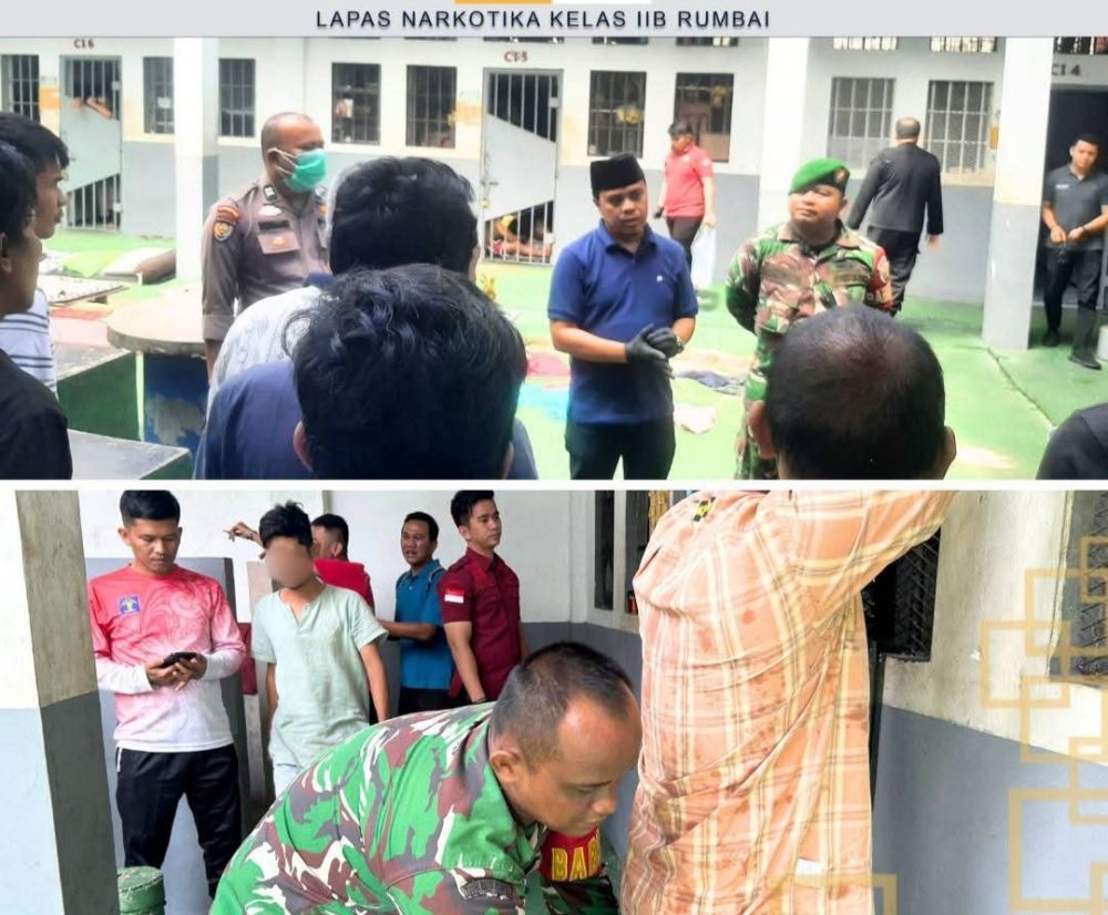 Razia Lebaran di Lapas Narkotika Rumbai, Petugas Sita Barang Terlarang di Blok Hunian