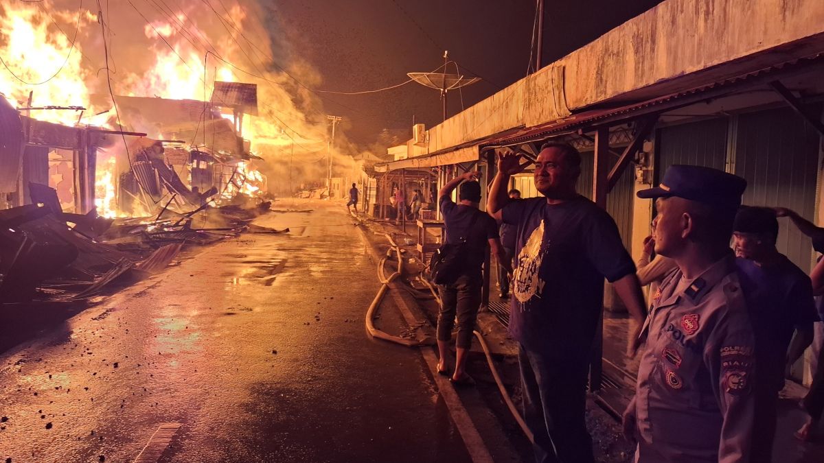 Kronologi Kebakaran di Pasar Peranap, 13 Kios Ludes Terbakar