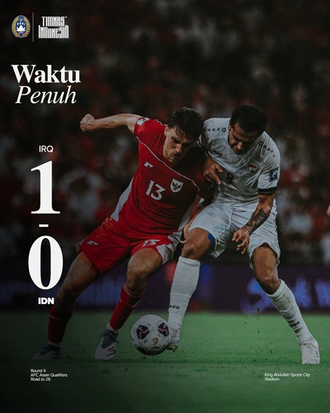 Harapan Pupus, Timnas Indonesia Tersingkir dari Kualifikasi Piala Dunia 2026