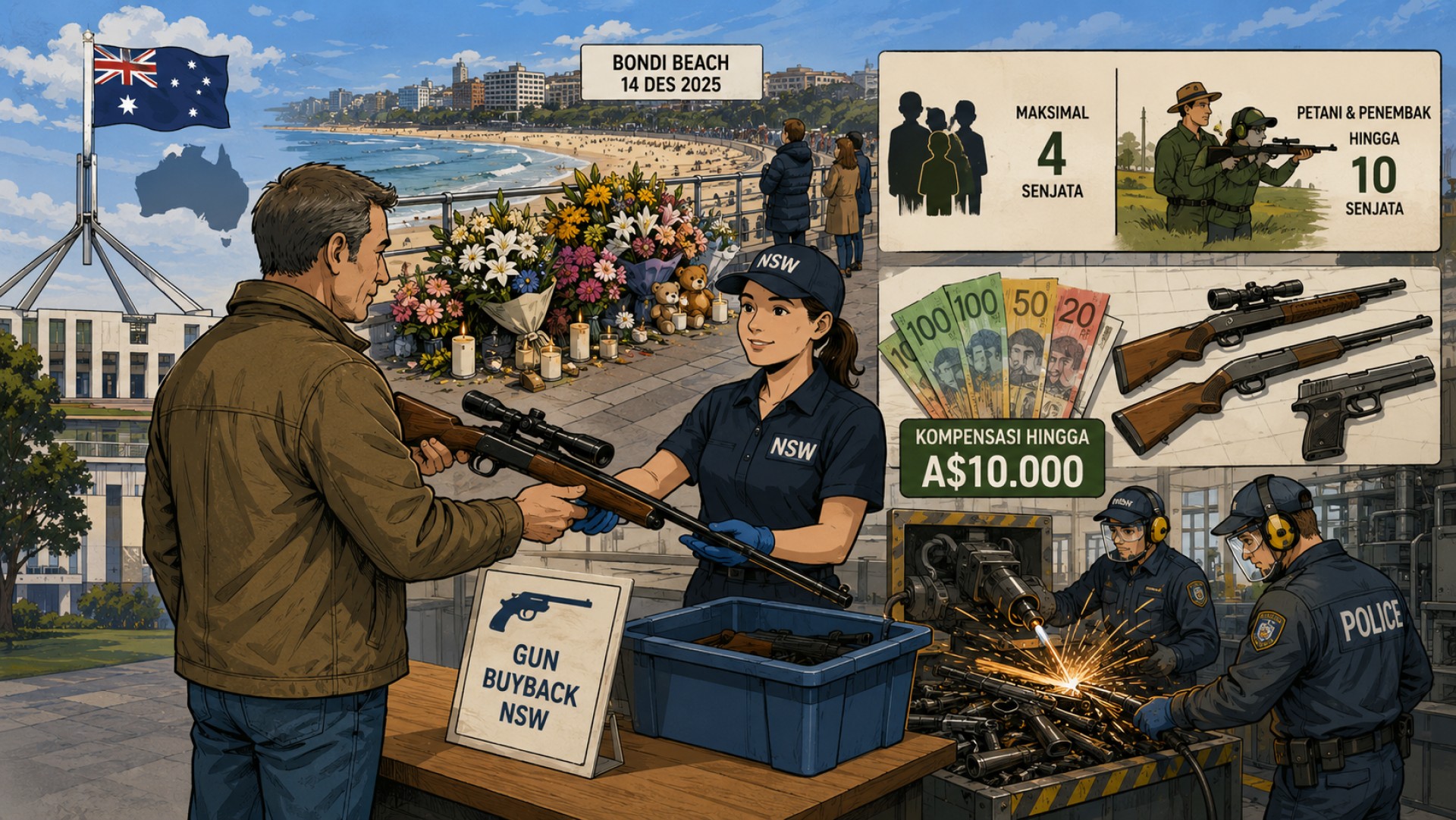 Australia Luncurkan Program Buyback Senjata Api, Nilainya hingga A$10.000