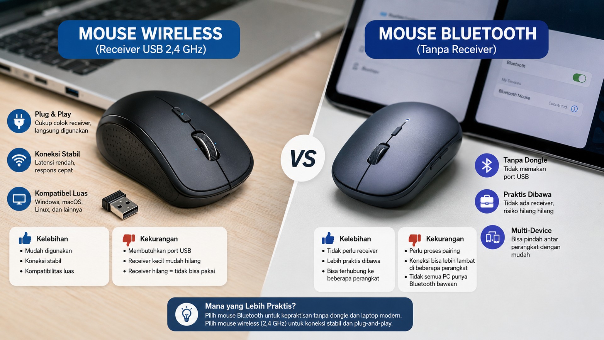 Mouse Wireless atau Bluetooth, Mana yang Lebih Praktis?