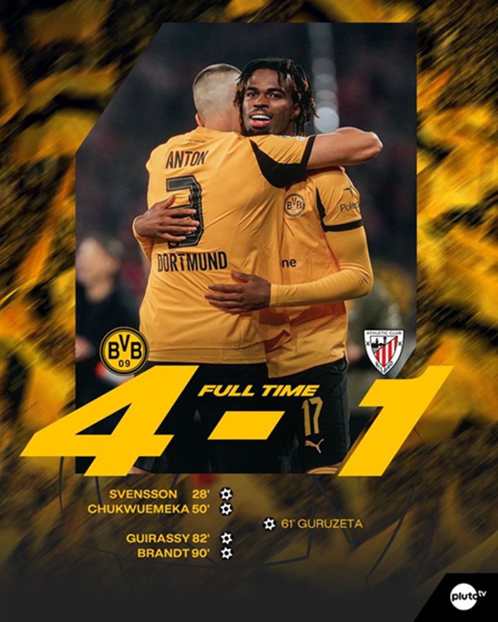 Dortmund Hajar Athletic Bilbao 4-1, Carney Chukwuemeka Cetak Gol Perdana Eropa!