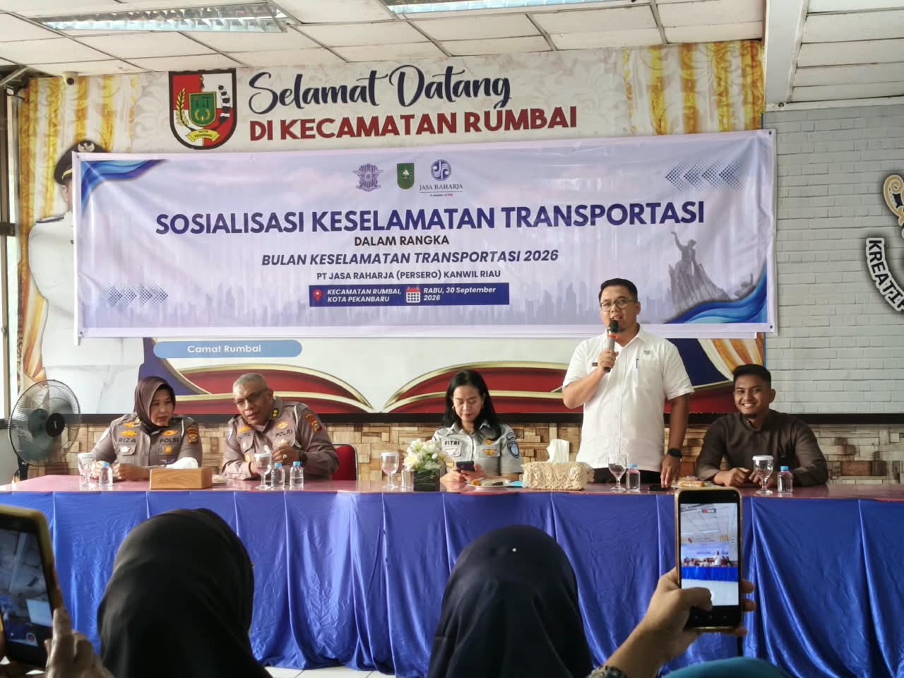 Jasa Raharja dan Ditlantas Polda Riau Sosialisasi Keselamatan Transportasi