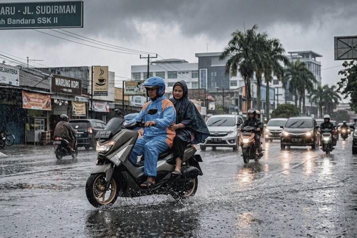 Cuaca Riau Hari Ini: Hujan Lebat dan Petir Mengintai, BMKG Minta Warga Waspada