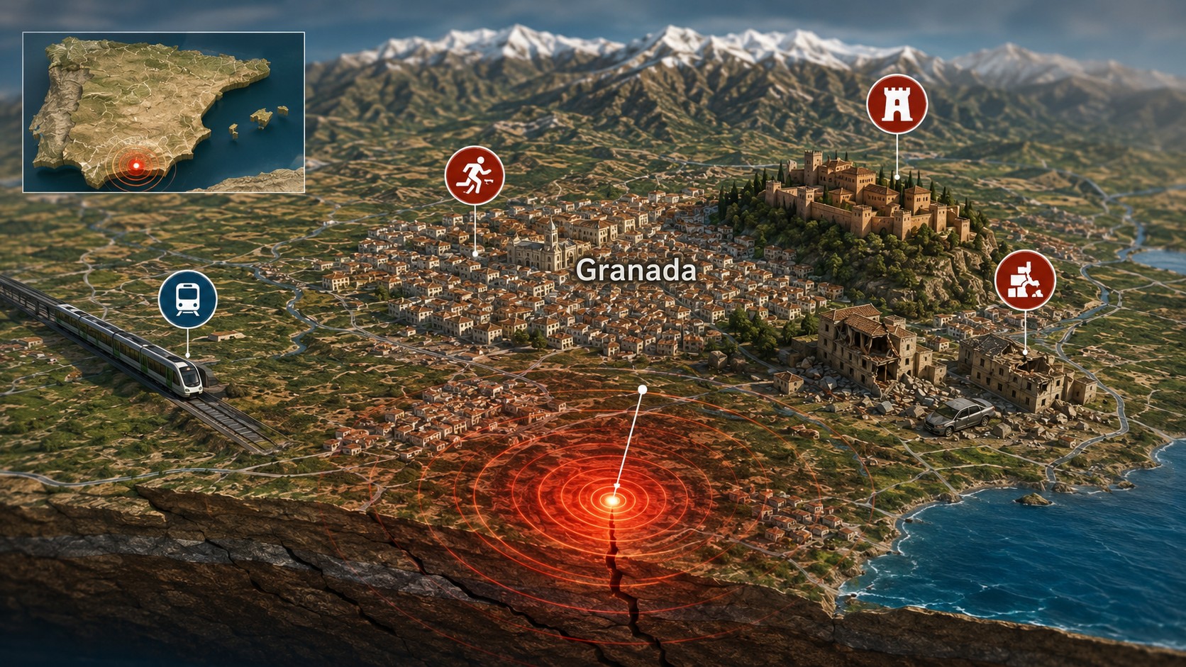 Gempa 4,8 Guncang Granada, Warga Berhamburan dan Alhambra Ditutup