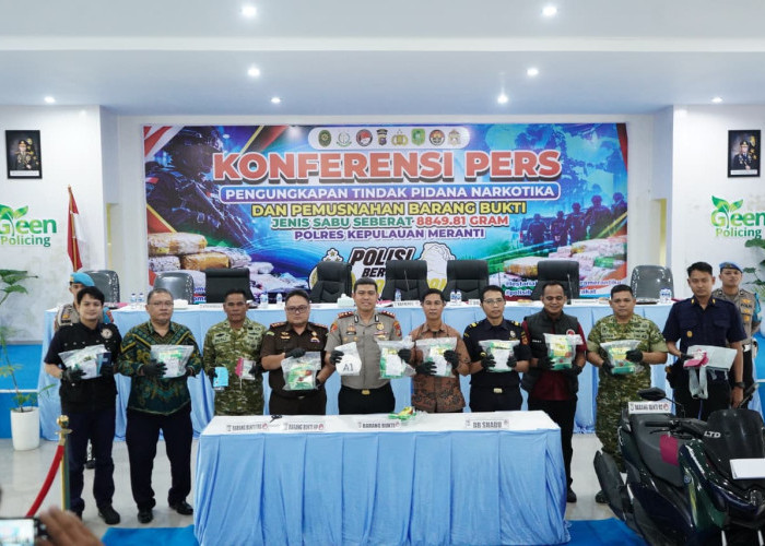 Polres Meranti Bongkar Jaringan Narkoba Internasional, 9,3 Kg Sabu Disita dan Dimusnahkan