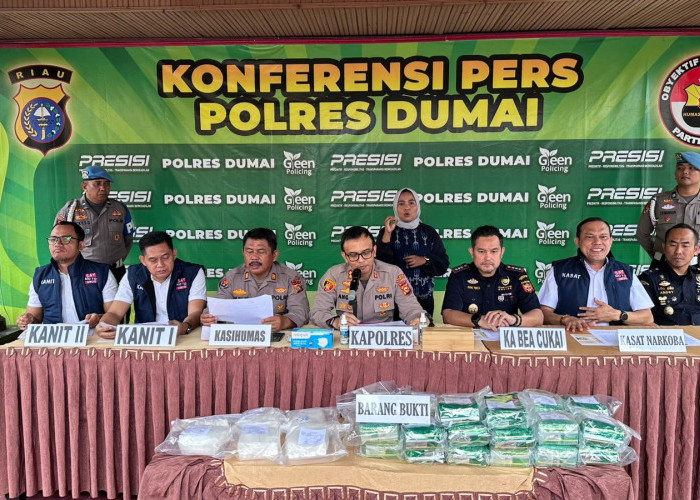 Polres Dumai Gagalkan Penyelundupan 27 Kg Sabu Senilai Rp26 Miliar, Tiga Orang Ditangkap
