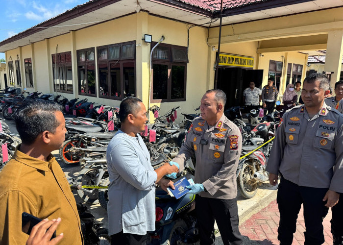 Komplotan Curanmor Raksasa Inhu Tumbang, Puluhan Motor Disita Polisi