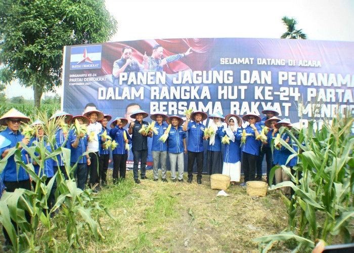 Demokrat Riau Rayakan Hari Jadi ke-24 dengan Panen Jagung dan Doa Bersama