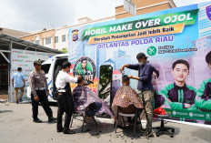 Ditlantas Polda Riau Sulap Driver Ojol Jadi Glow Up Lewat Mobil Make Over