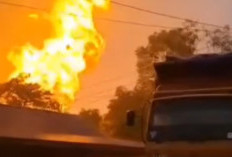 Pipa Gas PT TGI Bocor dan Semburkan Api Setinggi 15 Meter, Polres Inhil Lakukan Pengamanan 